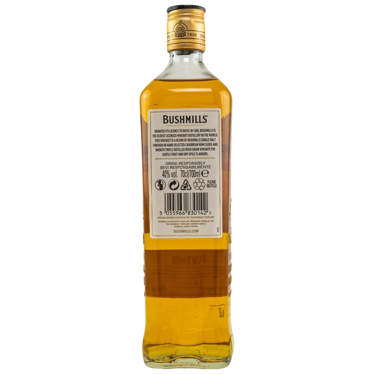Bushmills | Caribbean Rum Cask Finish | Single Malt Irish Whiskey | 0,7l | 40%GET A BOTTLE