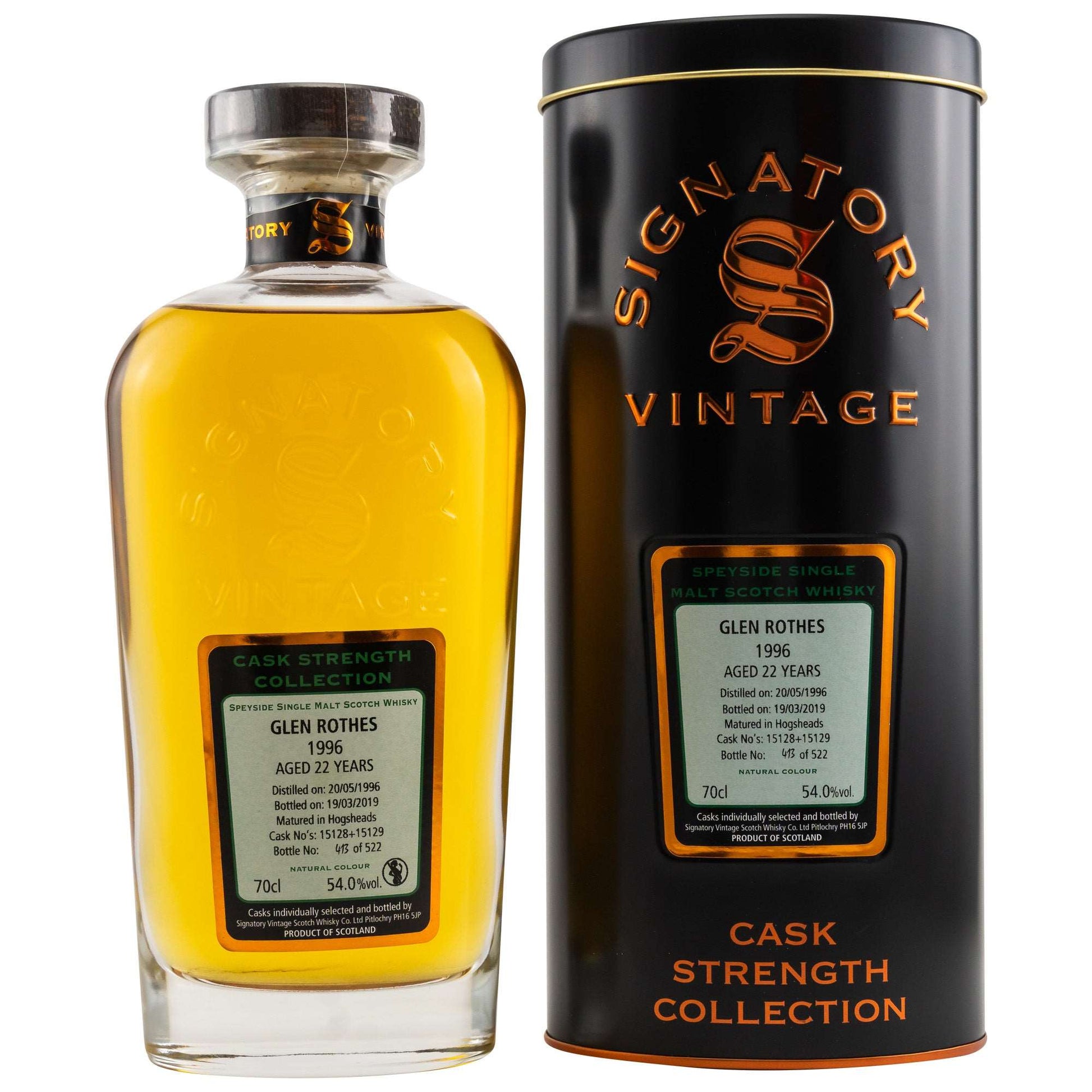 Glenrothes | 22 Jahre | 1996/2019 | Cask Strength Collection | #15128+15129 | 0,7l | 54%GET A BOTTLE